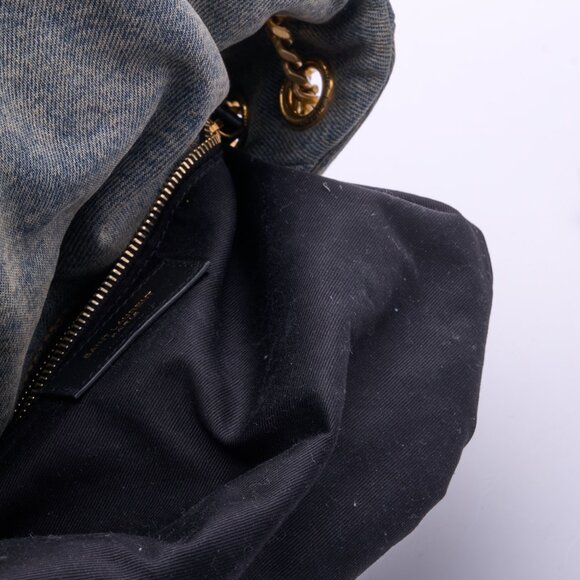 Saint Laurent Medium Puffer Monogramme Denim Chain Bag Denim - Picture 11 of 16